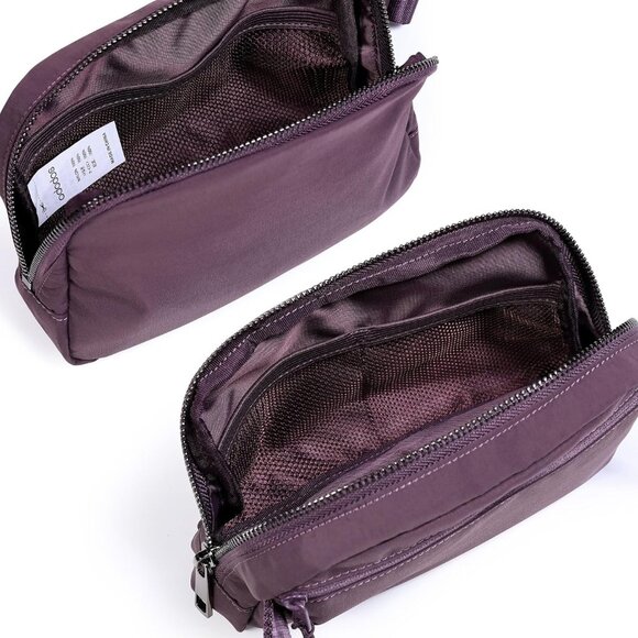 NWOT Unisex Mini Belt Bag Adjustable Strap Plum Travel, Workout, Hiking - Picture 5 of 7